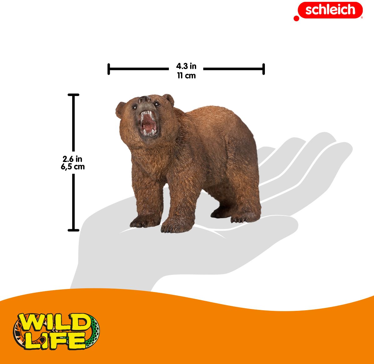 Schleich 14685 Grizzly Bear Figurine, Brown