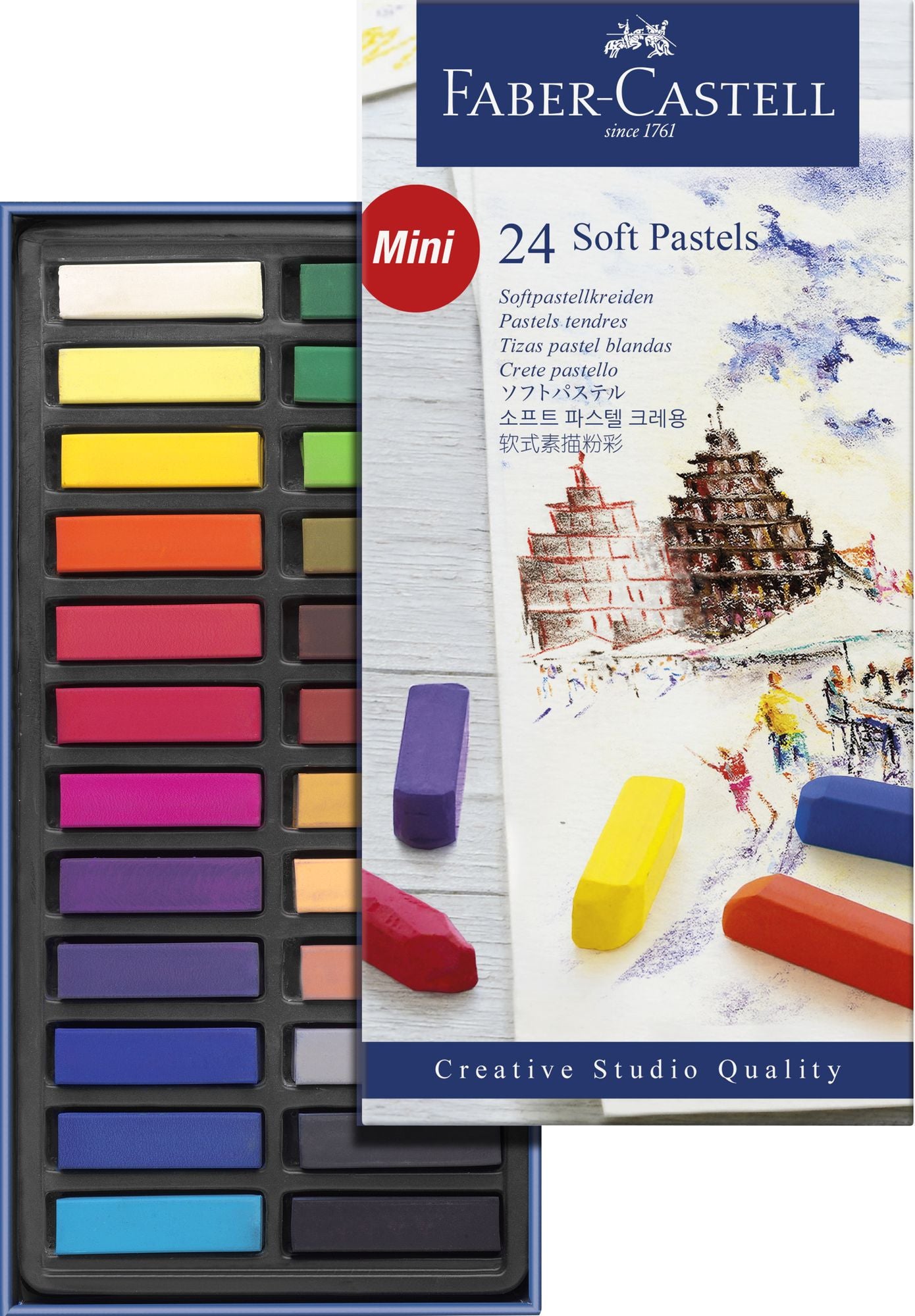 Set of 24 Soft Pastels in Cardboard Box