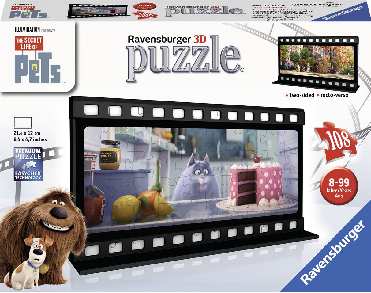 Secret Life of Pets 108pc 3D Filmstrip Puzzle