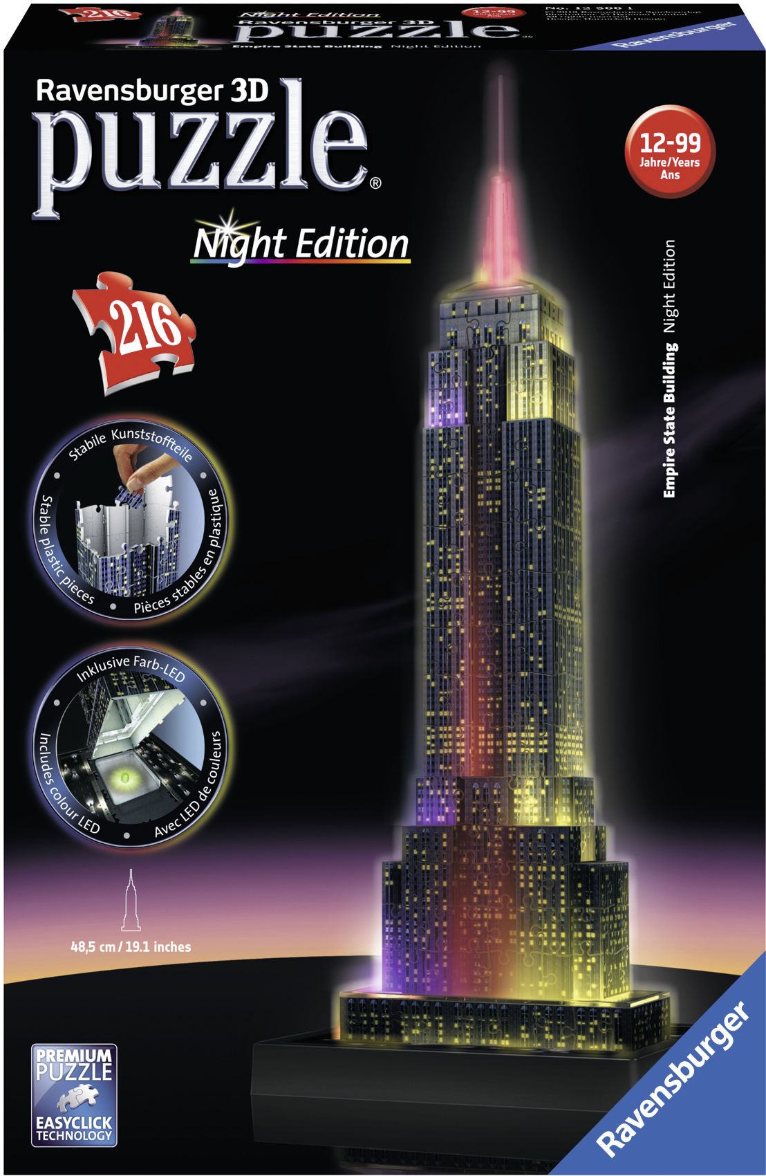 3D Empire State Building - Night Edition 216 pc puzzle