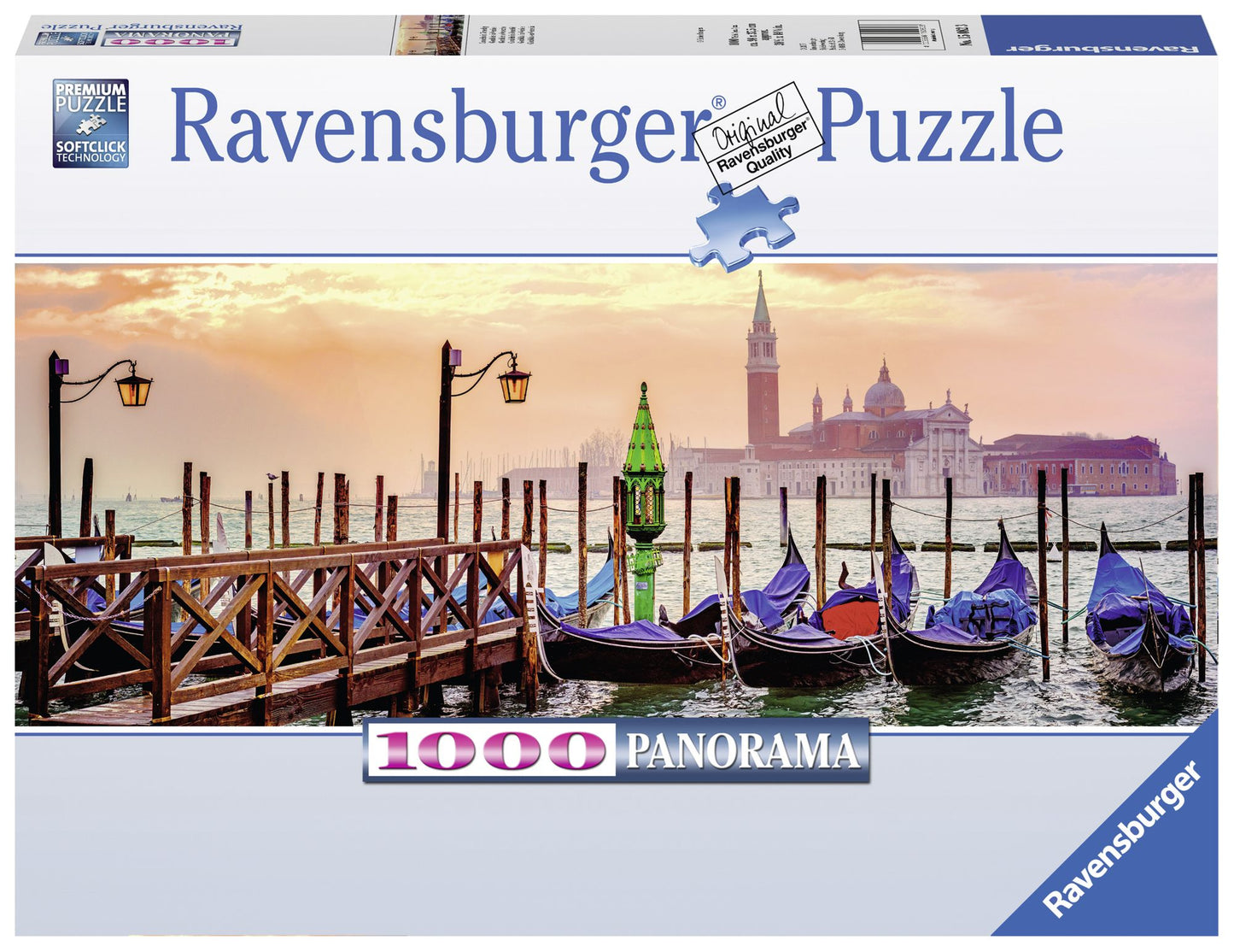 Gondolas in Venice 1000 pc Panorama Puzzle