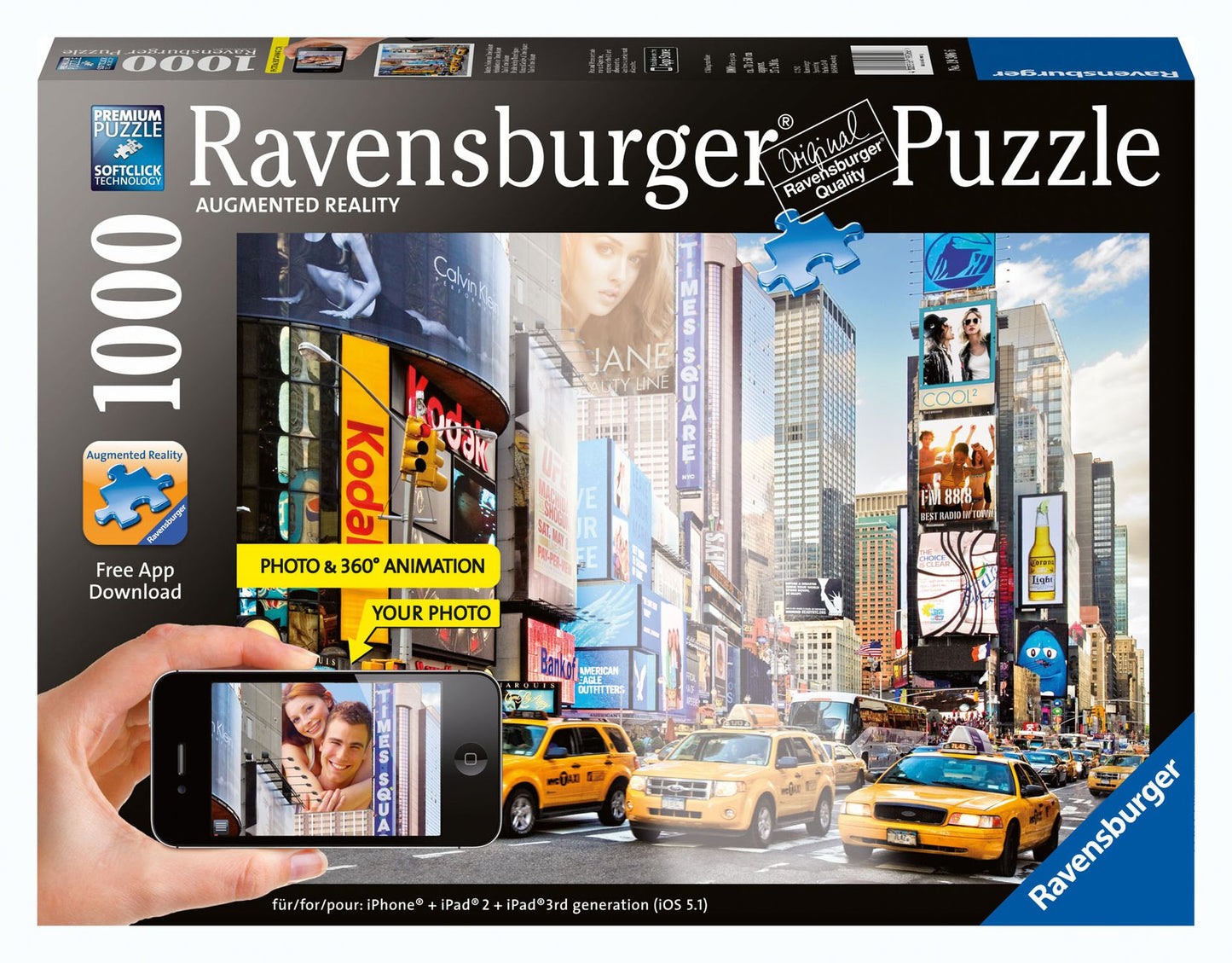 Colorful Activity at Times Square 1000 Piece Augmented Reality Puzzle