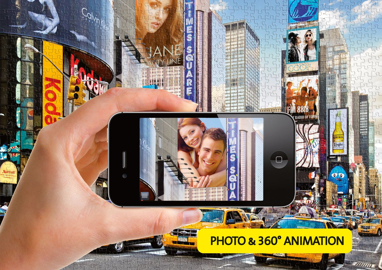 Colorful Activity at Times Square 1000 Piece Augmented Reality Puzzle