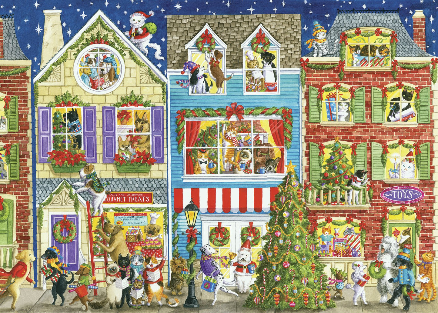 Christmas on Pet Street 1000 pc Puzzle