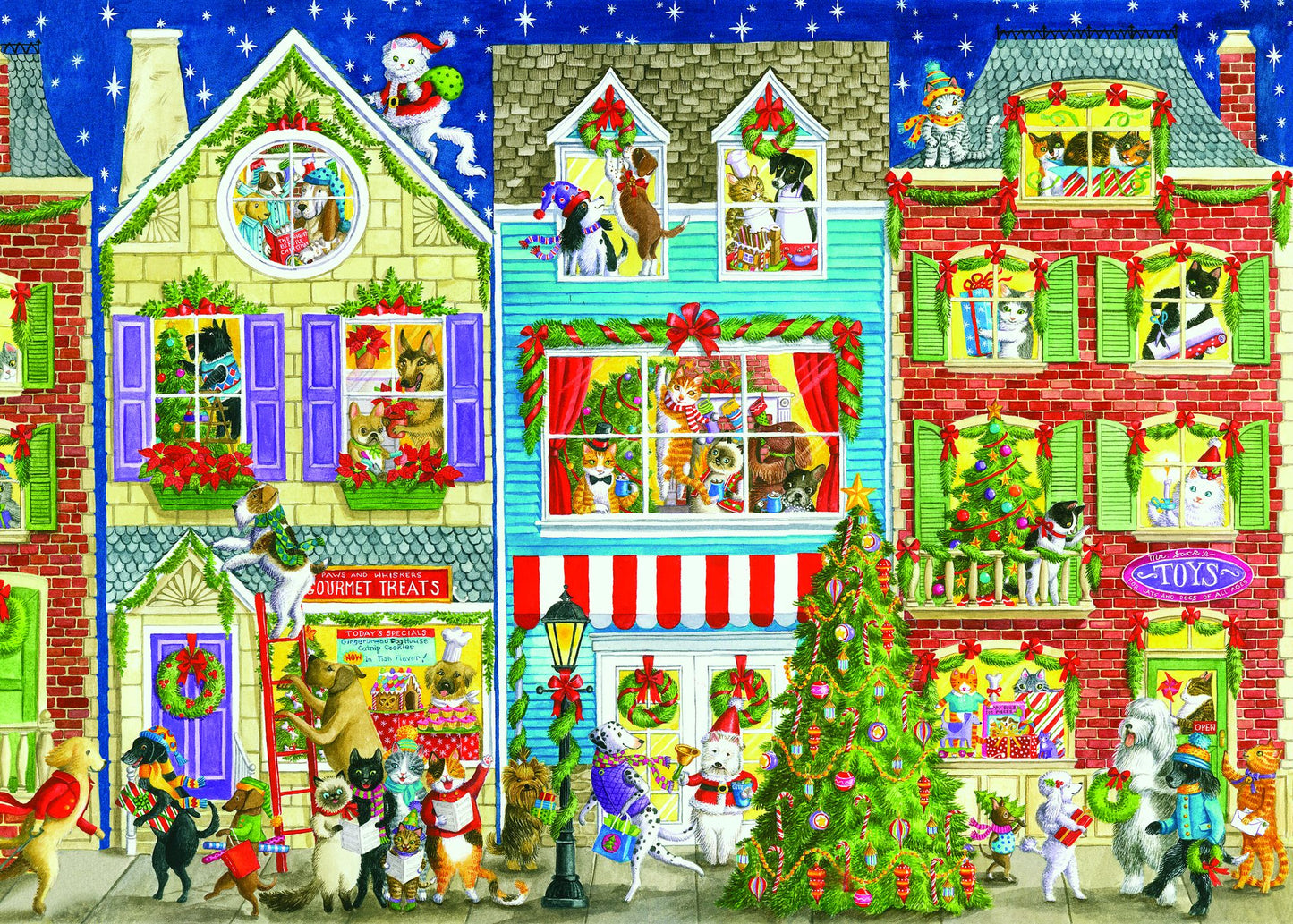 Christmas on Pet Street 1000 pc Puzzle