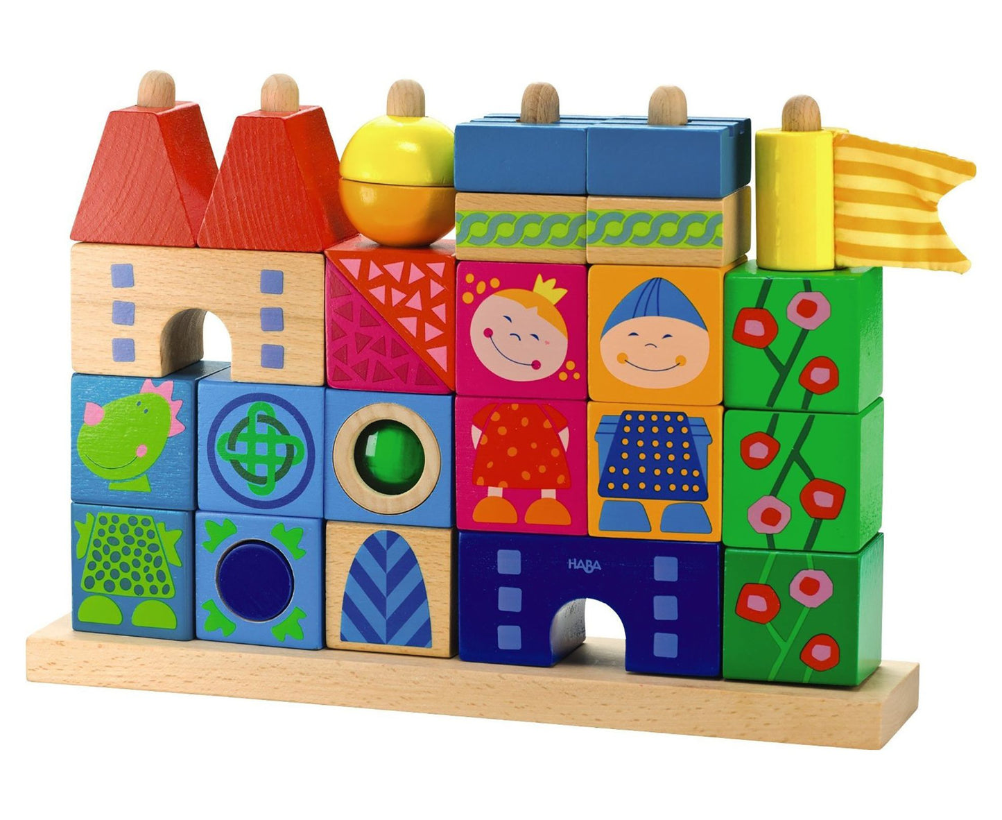 HABA Stack-A-Dragons Castle Wooden Block Set
