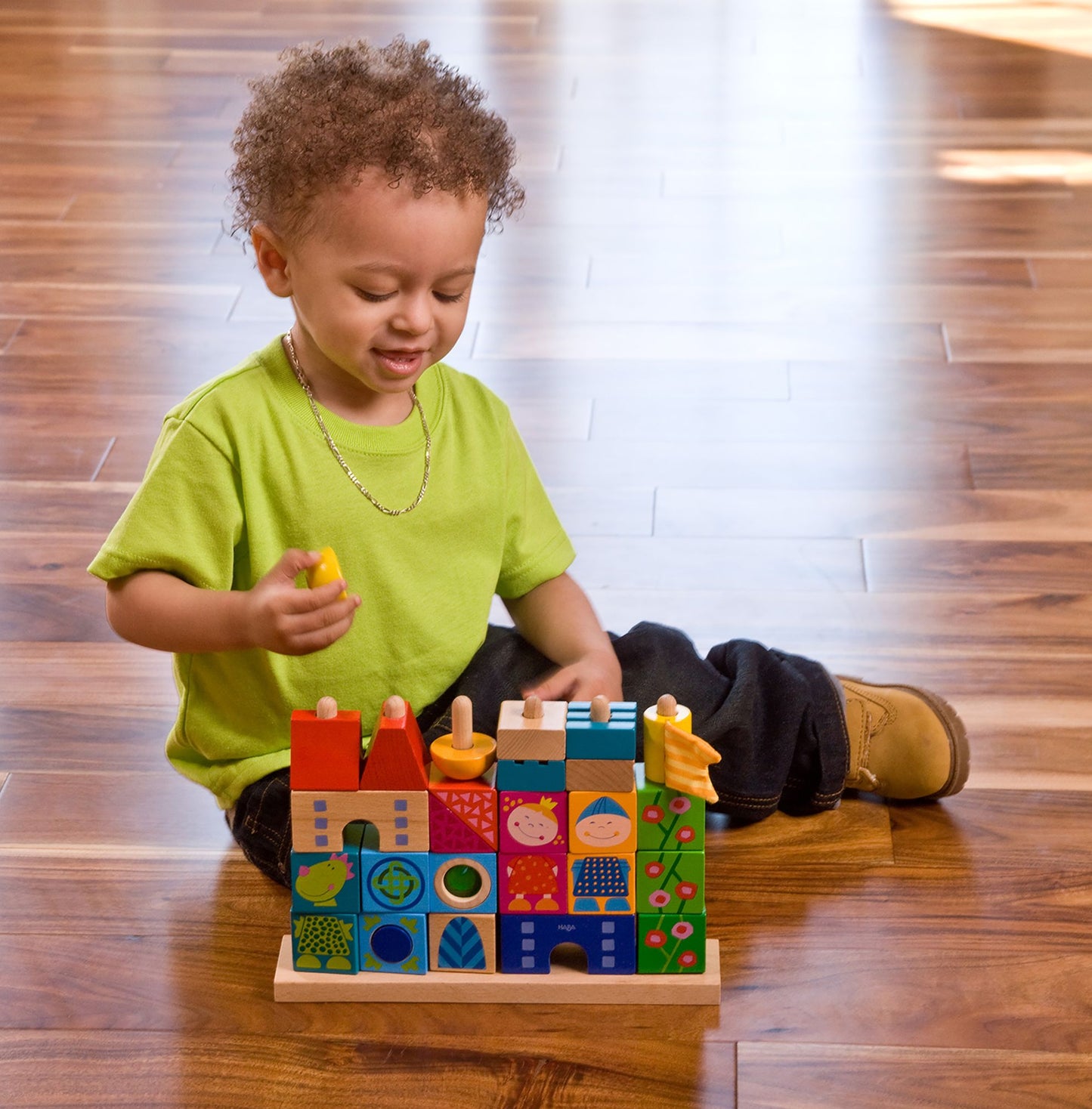 HABA Stack-A-Dragons Castle Wooden Block Set