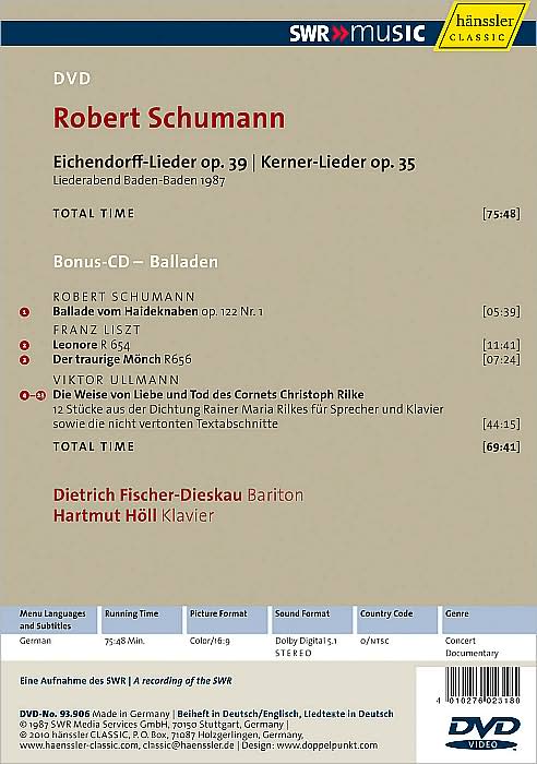 Dietrich Fischer-Dieskau/Hartmut Holl: Robert Schumann - Eichendorff-Lieder/Kerner-Lieder [2 Discs]
