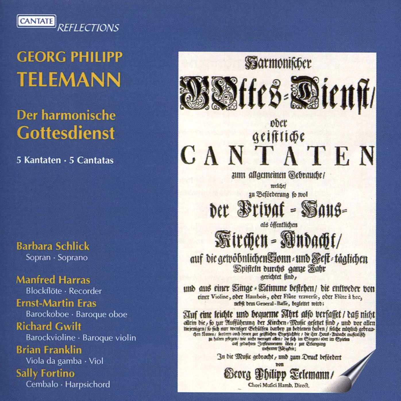 Harmonische Gottesdienst - 5 Cantatas (Barbara Schlick / Manfred Harras)
