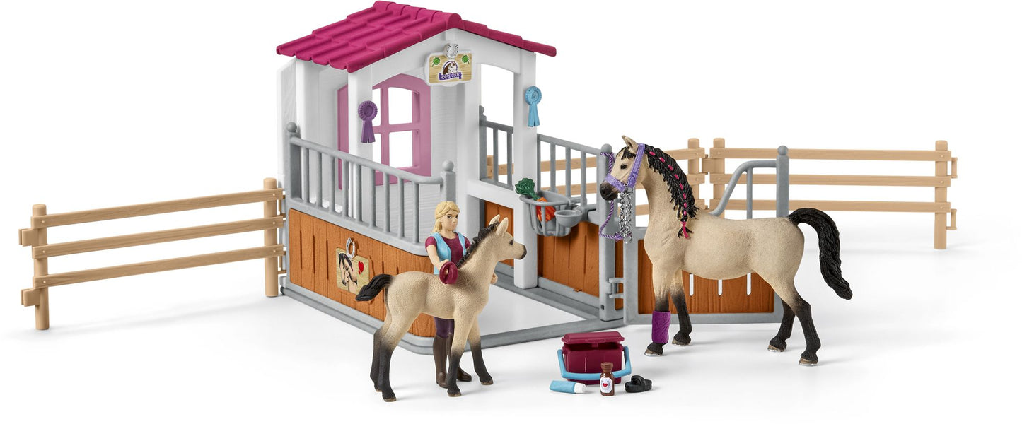 Horse Stall with Mare and Foal