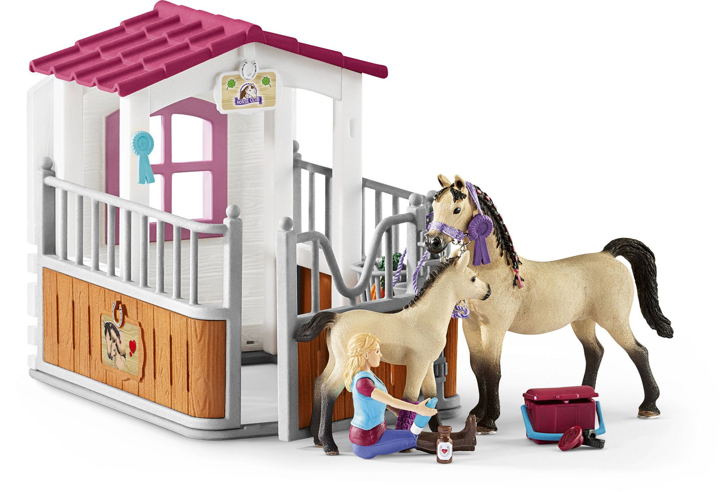 Horse Stall with Mare and Foal