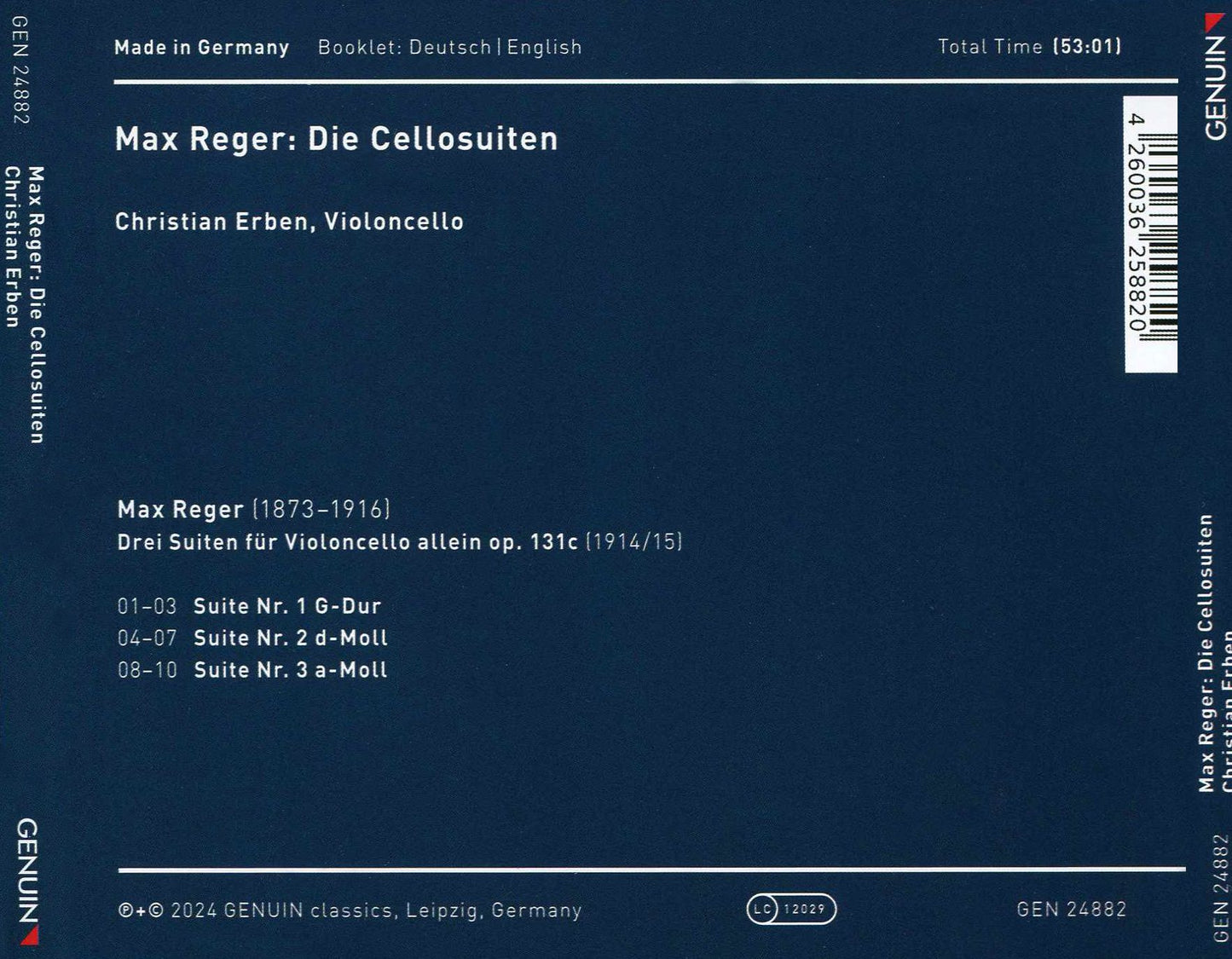 Die Cellosuiten (Reger / Erben)