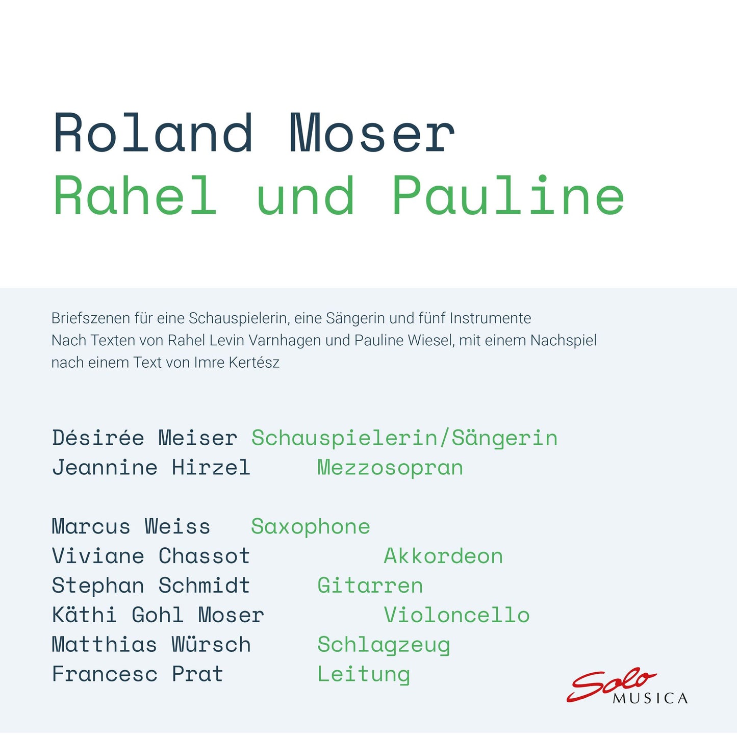 Rahel Und Pauline (Moser / Meiser / Hirzel / Wursch)