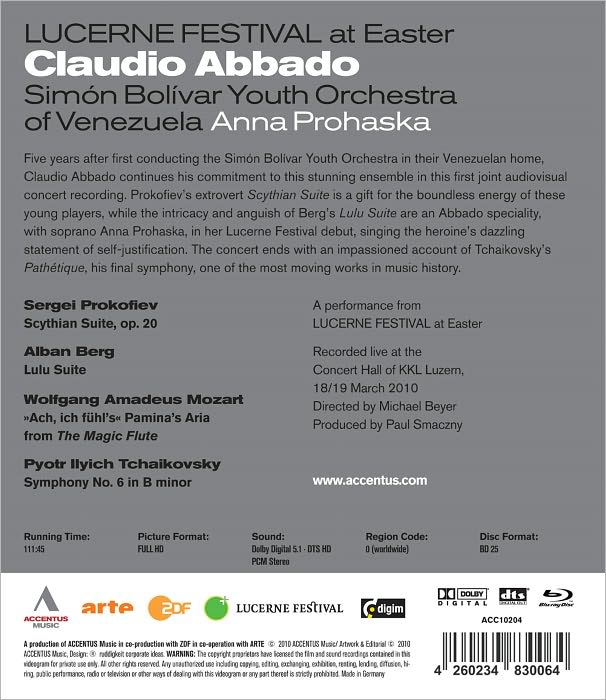 Claudio Abbado/Sim?n Bolivar Youth Orchestra of Venezuela: Prokofiev/Berg/Tchaikovsky [Blu-ray]