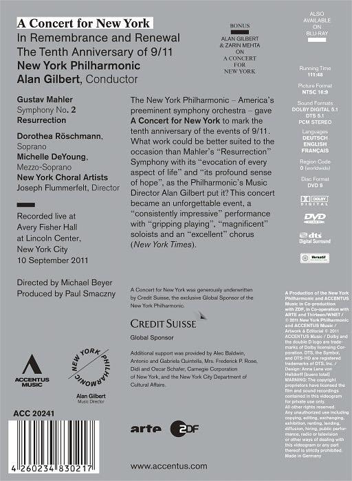 A Concert for New York: Mahler - Symphony No. 2