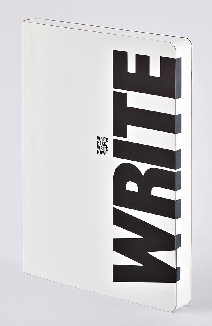 Write-Wrong Notebk Blk Silk Screen White Bnded Lthr 6.5x8.5" 256 Dot Pgs
