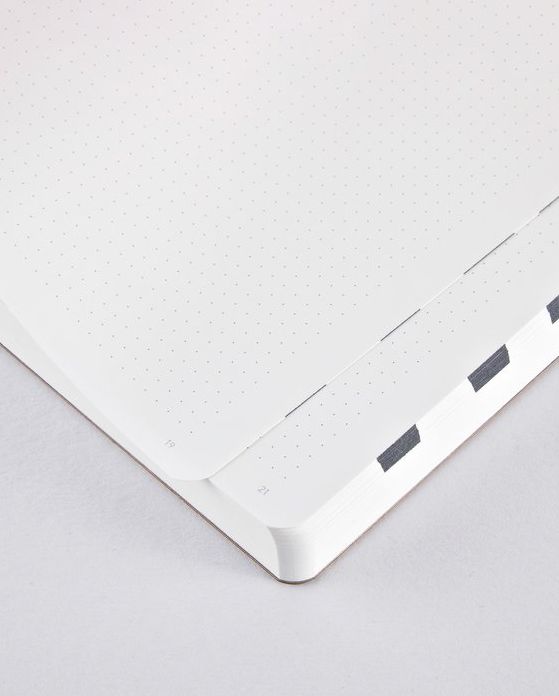Write-Wrong Notebk Blk Silk Screen White Bnded Lthr 6.5x8.5" 256 Dot Pgs