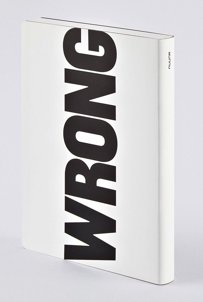 Write-Wrong Notebk Blk Silk Screen White Bnded Lthr 6.5x8.5" 256 Dot Pgs
