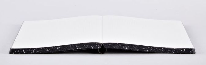 Milky Way Graphic L Notebk Silver Metallic Silk Scrn 6.5x8.5" 256 Dot Pgs
