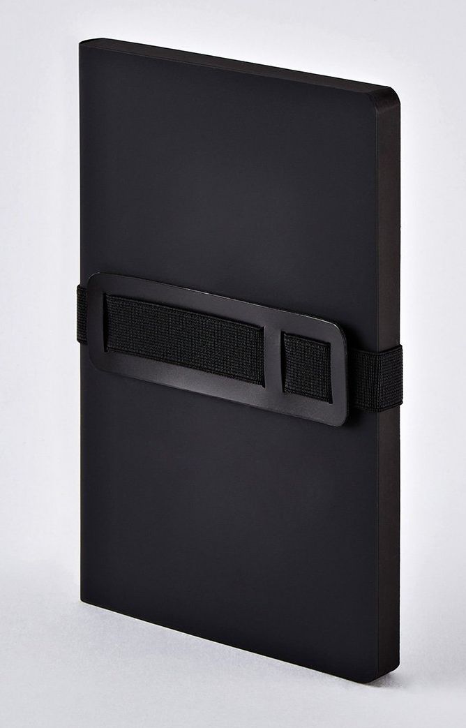 Voyager M Black Notebk Black Edge Bonded Lthr 6.5x8.5" 256 Dot Pgs