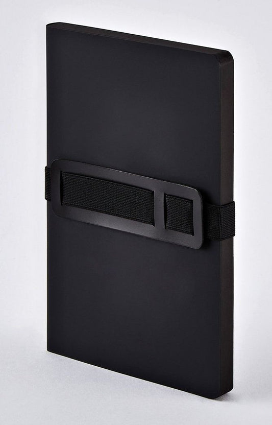 Voyager M Black Notebk Black Edge Bonded Lthr 6.5x8.5" 256 Dot Pgs