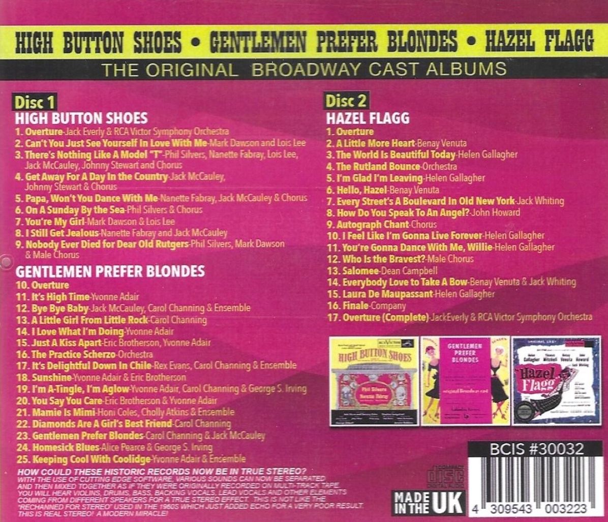 High Button Shoes / Gentlemen Prefer / O.C.R.