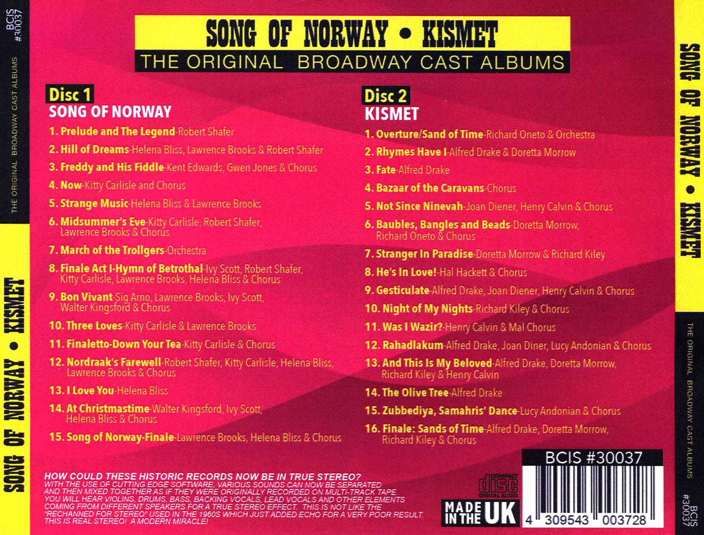 Song Of Norway (1944) / Kismet (1953) / O.C.R.