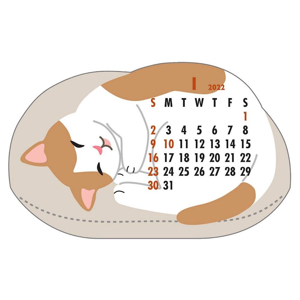 2022 Relaxed Cat Desk Calendar
