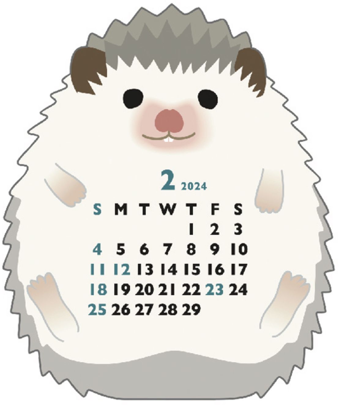2024 Hedgehog Desk Calendar