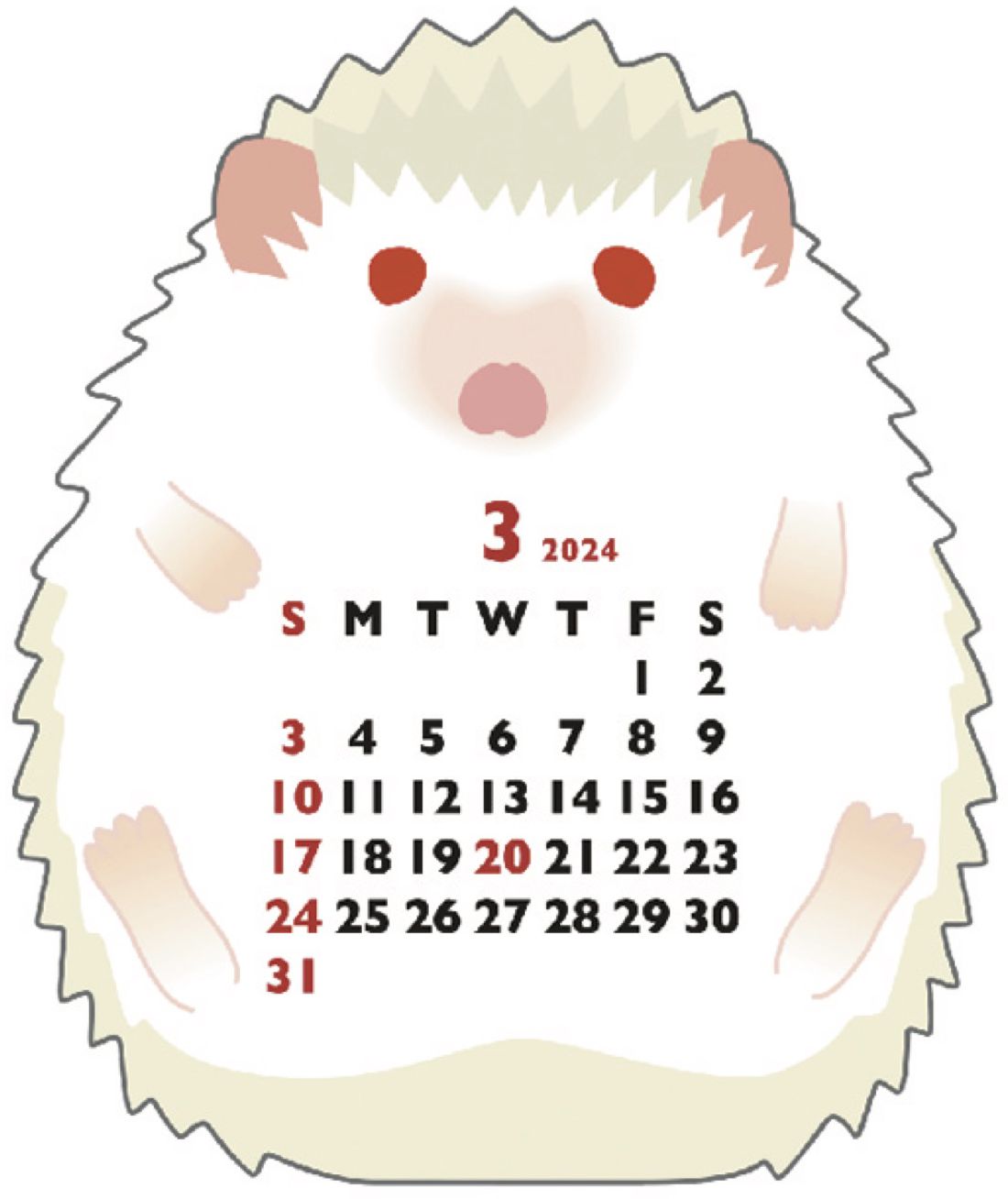 2024 Hedgehog Desk Calendar
