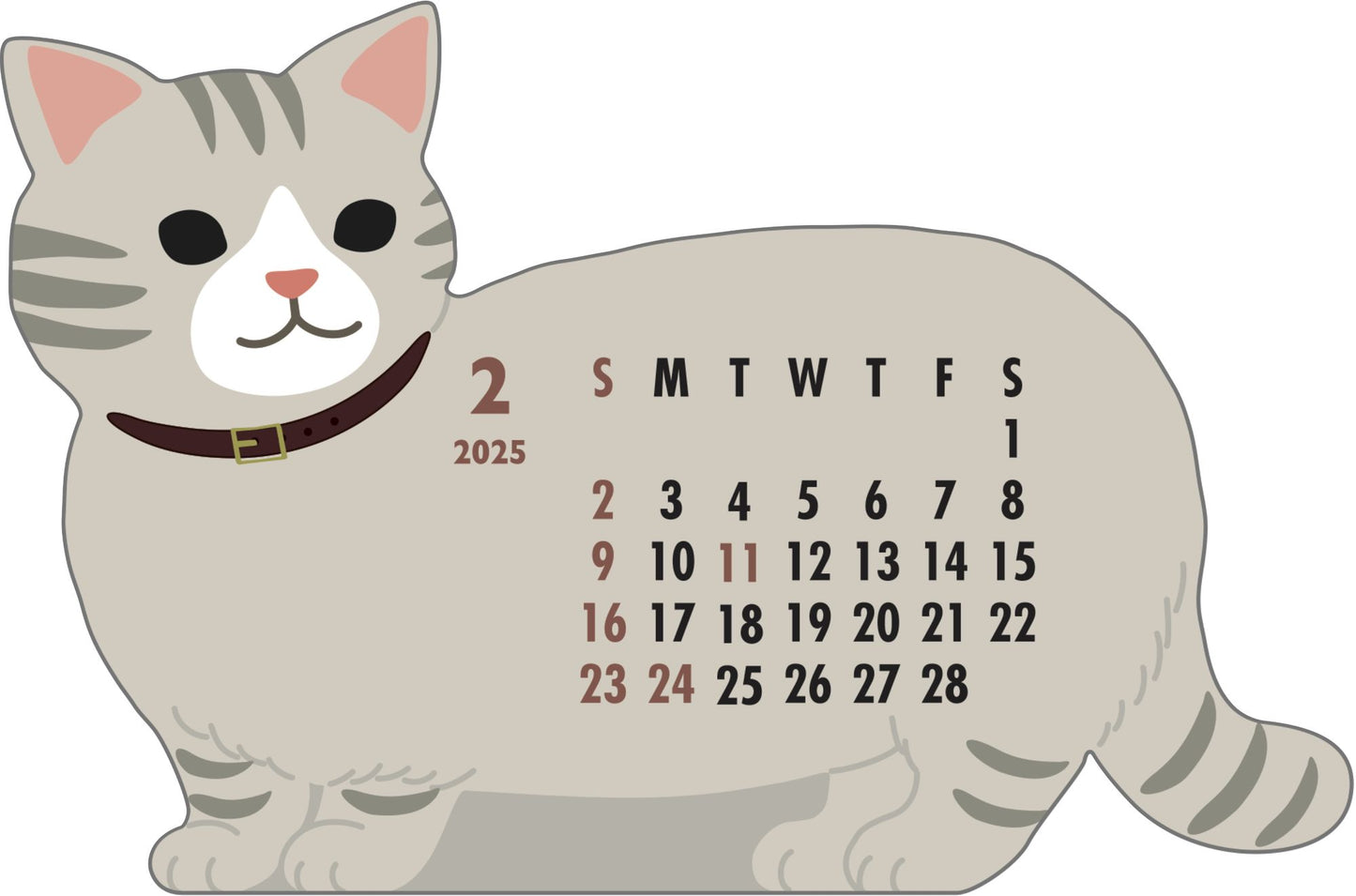 2025 Calendar-Animal Die Cut - MUNCHKIN CAT