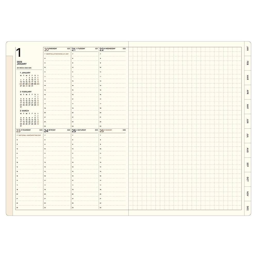2025 Mein Leben Navy Weekly Planner