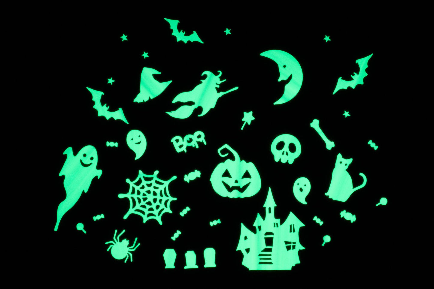 Glow In The Dark Halloween Town Wall Stickers