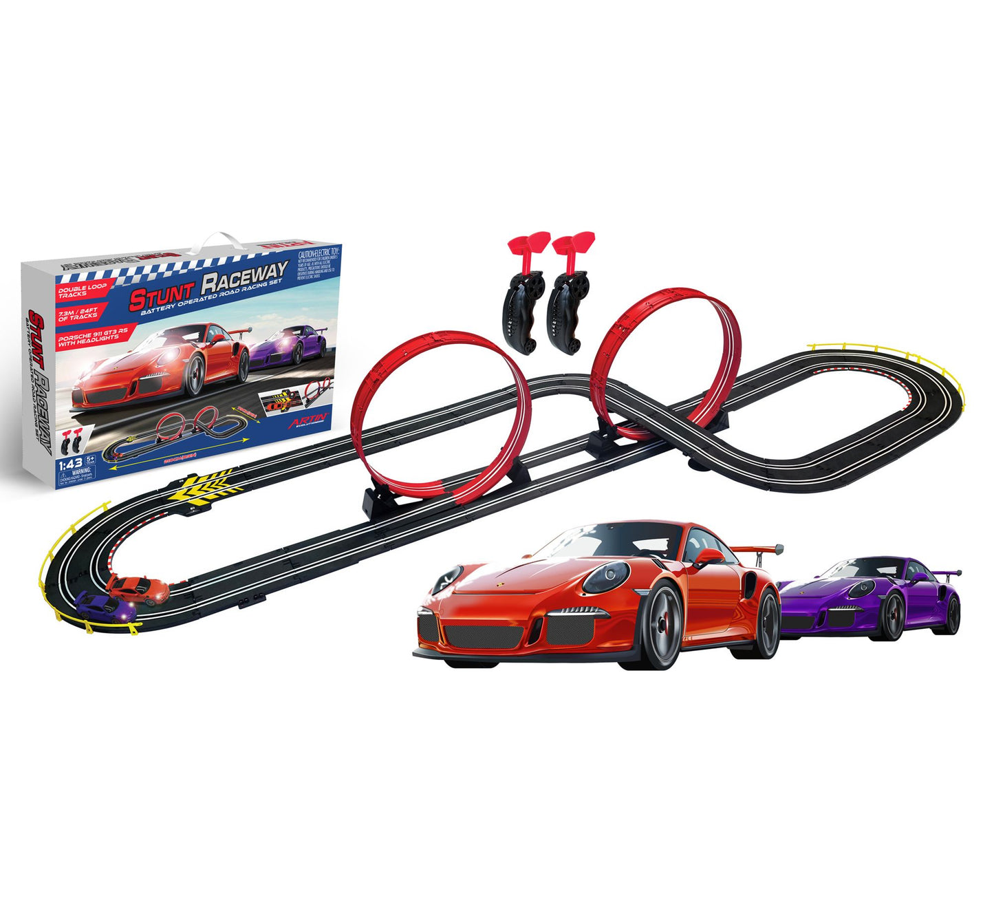 ARTIN STUNT RACEWAY Slot Car Racing Set