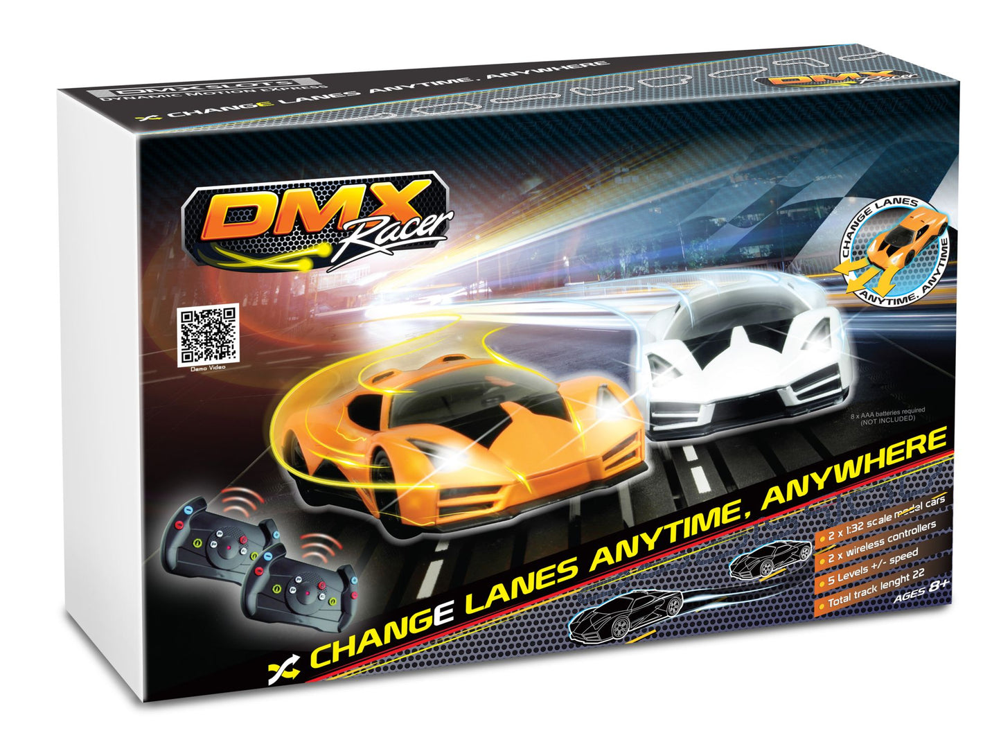 DMXSLOTS DMX Racer G2 Slot Car Racing Package (5 button steering wheel controller)