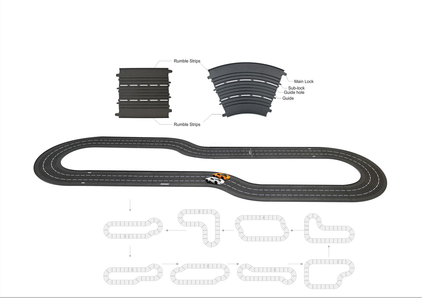 DMXSLOTS DMX Racer G2 Slot Car Racing Package (5 button steering wheel controller)