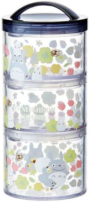 Stackable Totoro 3-Chamber Cylinder Lunch Carrier