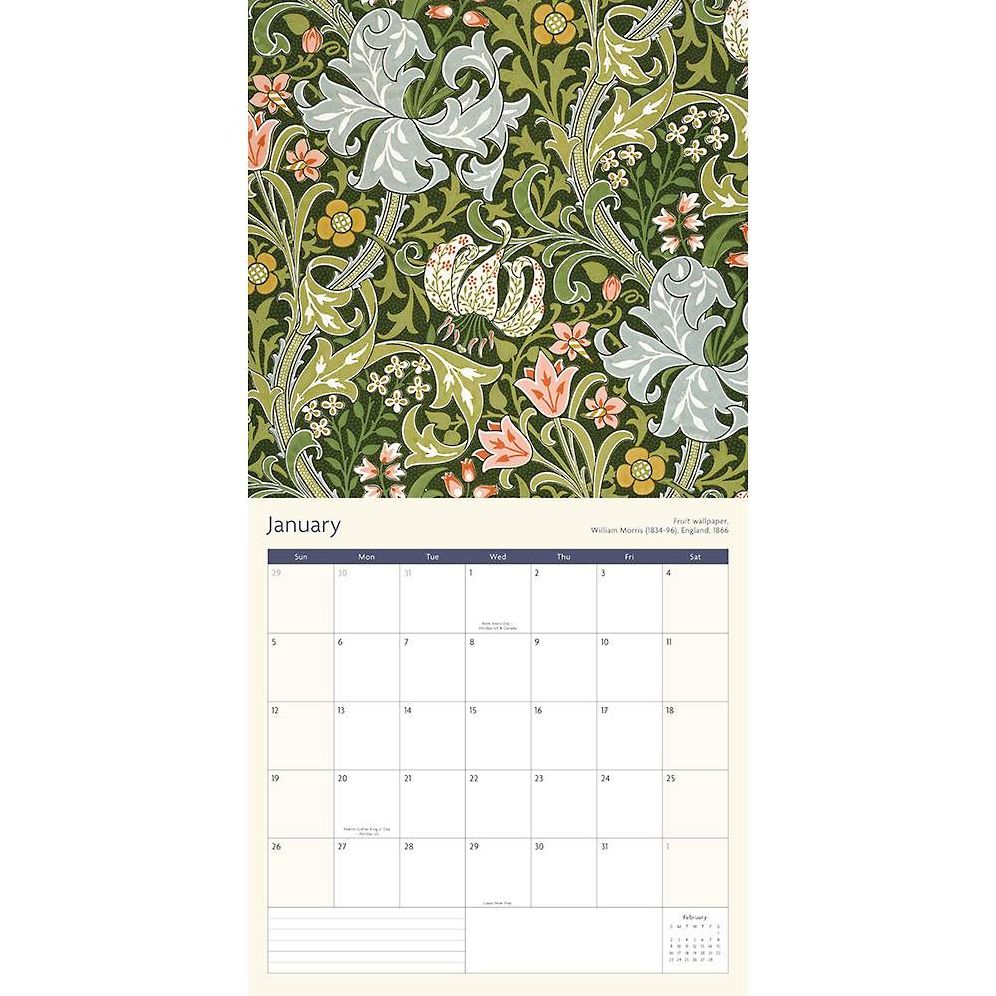 2025 William Morris Wall Calendar