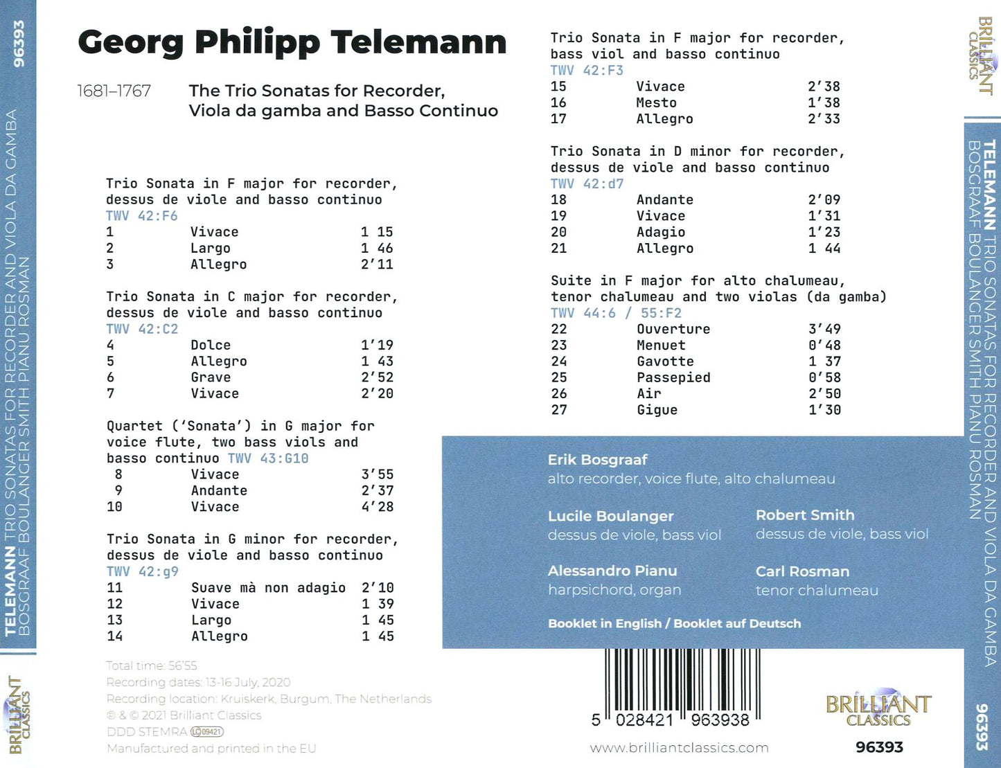Trio Sonatas For Recorder