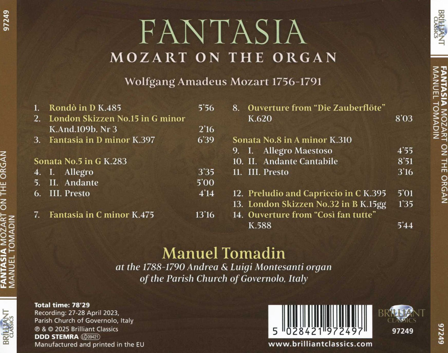 Fantasia - Mozart On The Organ (Mozart / Tomadin)