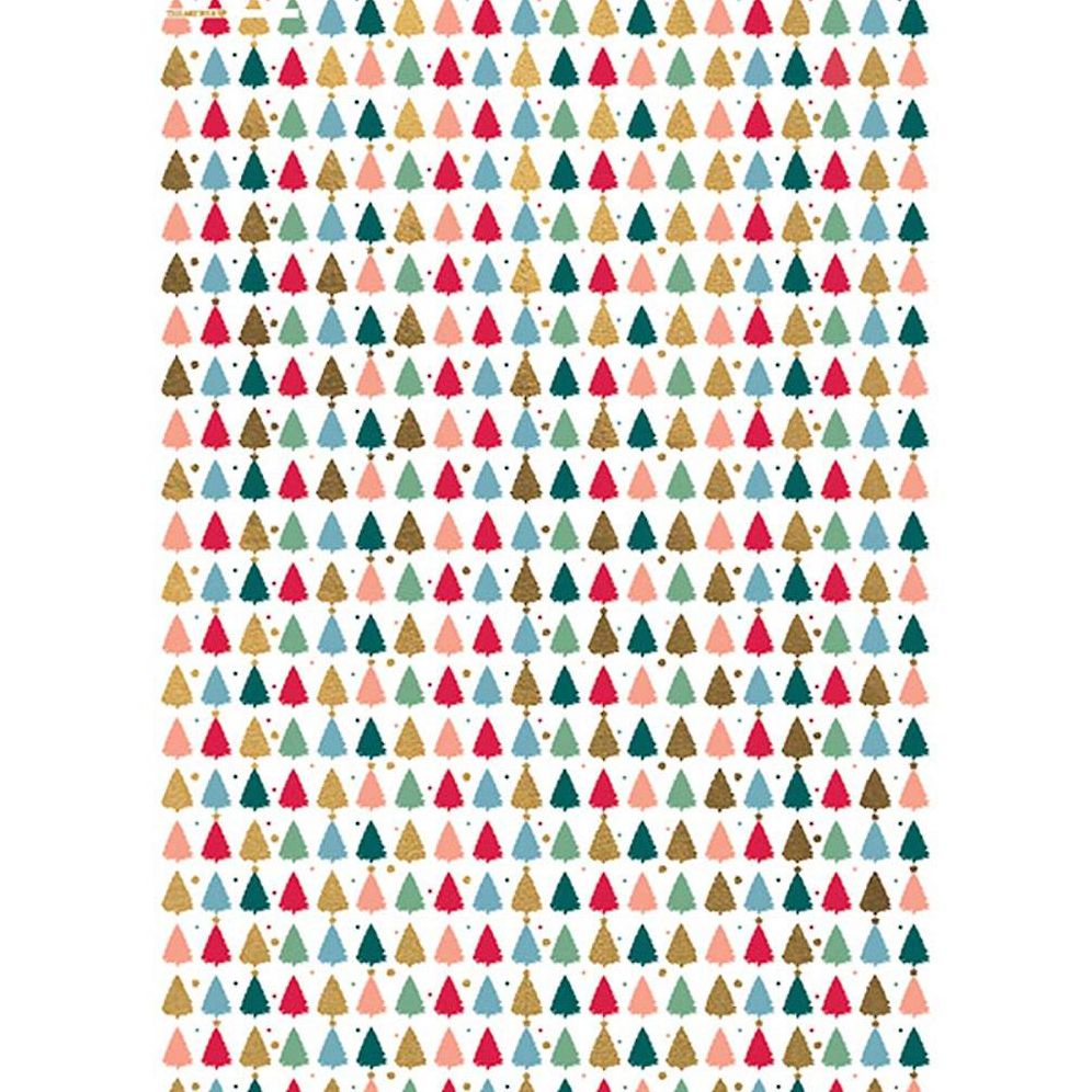 Colorful Christmas Trees Flat Wrap