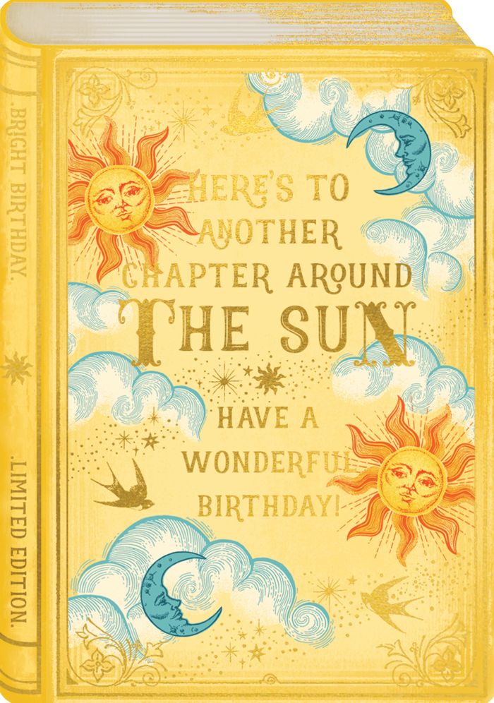 BDAY Sun Book Mini Card