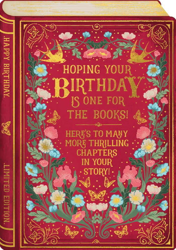 BDAY Floral Book Mini Card