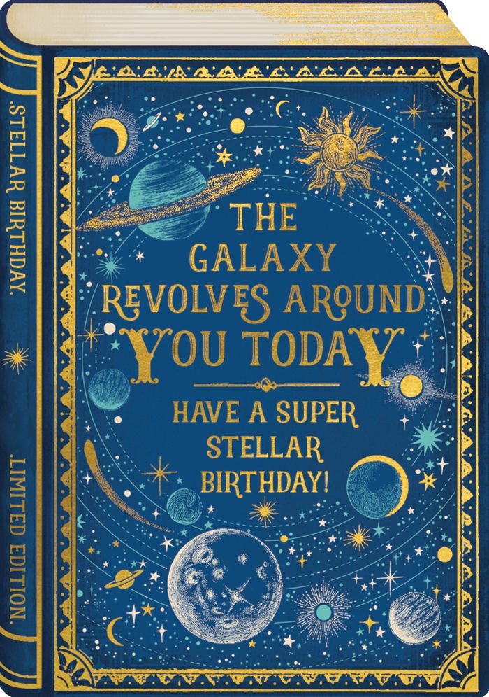 BDAY Galaxy Book Mini Card