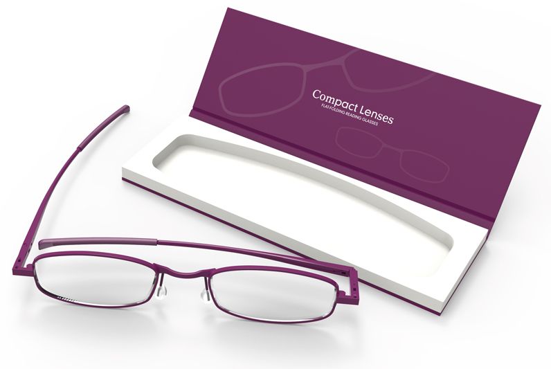 Compact Lenses Flat-Folding Reading Glasses Orchid/Purple 1.5