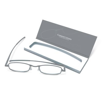 Compact Lenses Flat-Folding Reading Glasses Storm/Gray 2.0