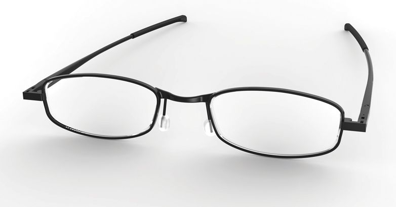 Compact Lenses Flat-Folding Reading Glasses Jet/Black 1.0