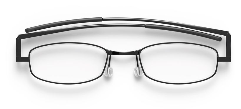 Compact Lenses Flat-Folding Reading Glasses Jet/Black 1.0