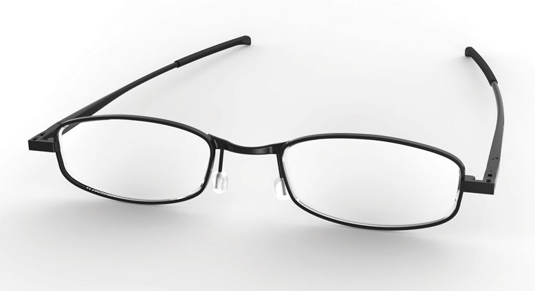 Compact Lenses Flat-Folding Reading Glasses Jet/Black 2.0