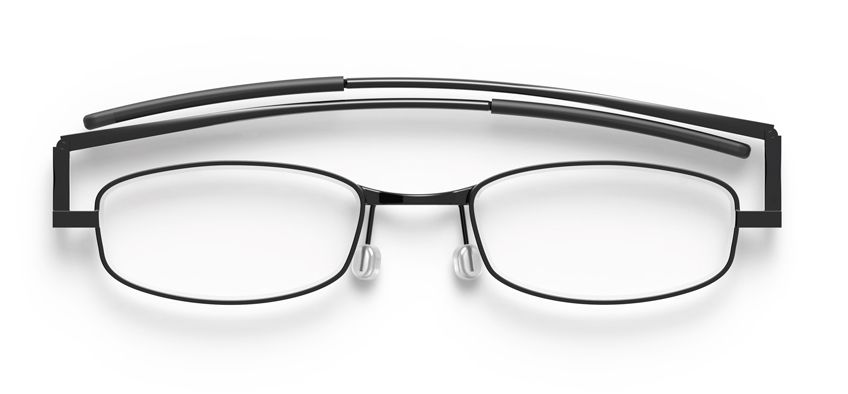 Compact Lenses Flat-Folding Reading Glasses Jet/Black 2.0